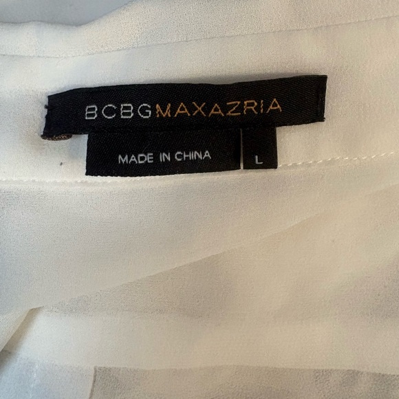 BCBGMAXAZRIA Faux Wrap See Through Blouse - Picture 6 of 7